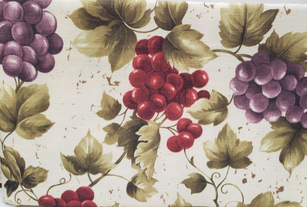 Printed Fabric Tablecloth, 52"x90" (6-8 people) VINEYARD RED & PURPLE GRAPES,EHF
